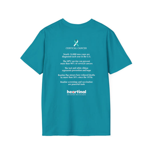 Teal White Strong - Cervical Cancer Fight Club T-Shirt