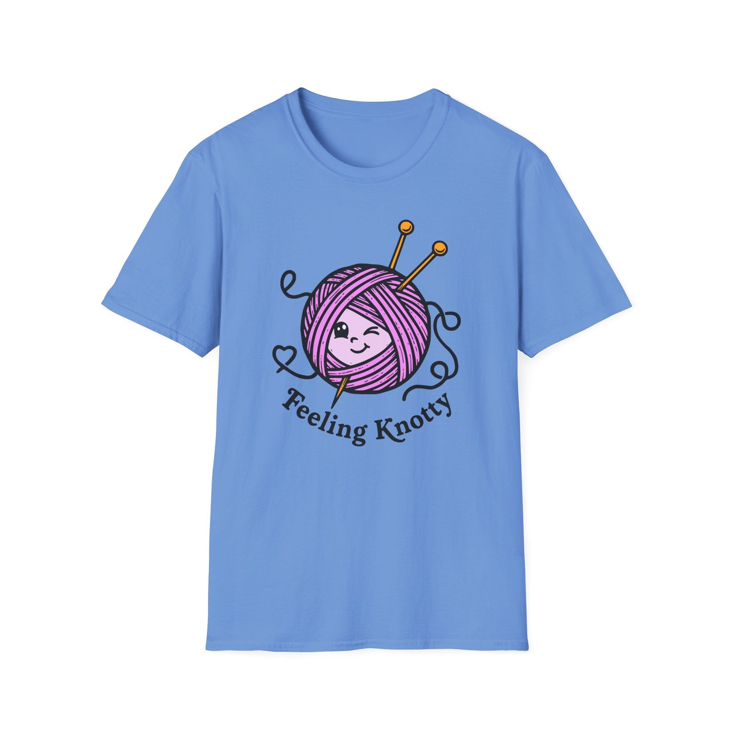 Feeling Knotty T-Shirt — Cute Knitting Yarn Ball Tee for Crafters