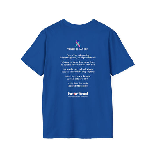 Teal Pink Blue Strong T-Shirt – Thyroid Cancer Awareness Ribbon Support Tee