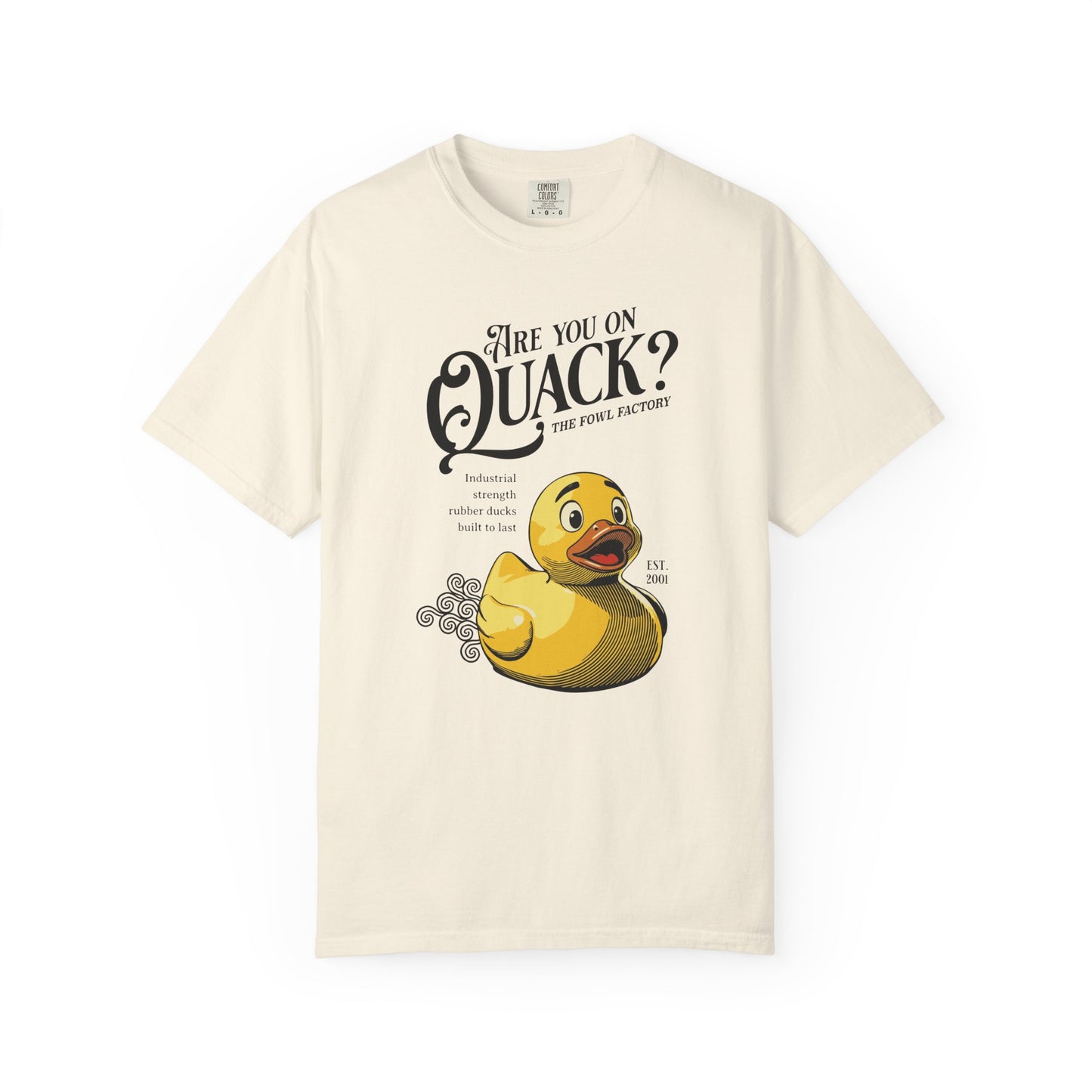 "Are You On Quack?" Graphic T-Shirt — Vintage Illustration Rubber Duck Tee