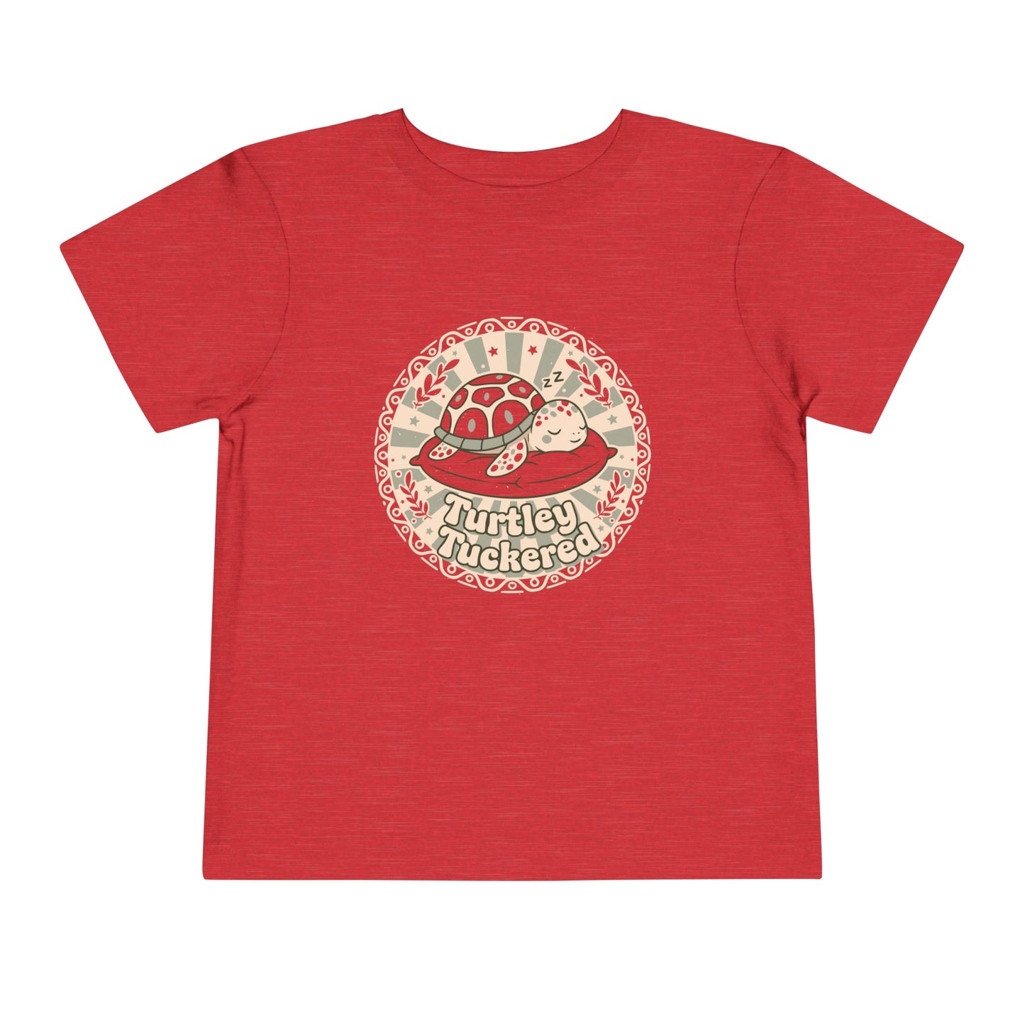 "Turtley Tuckered" Toddler Tee — Cute Nap-Time Turtle Graphic Shirt
