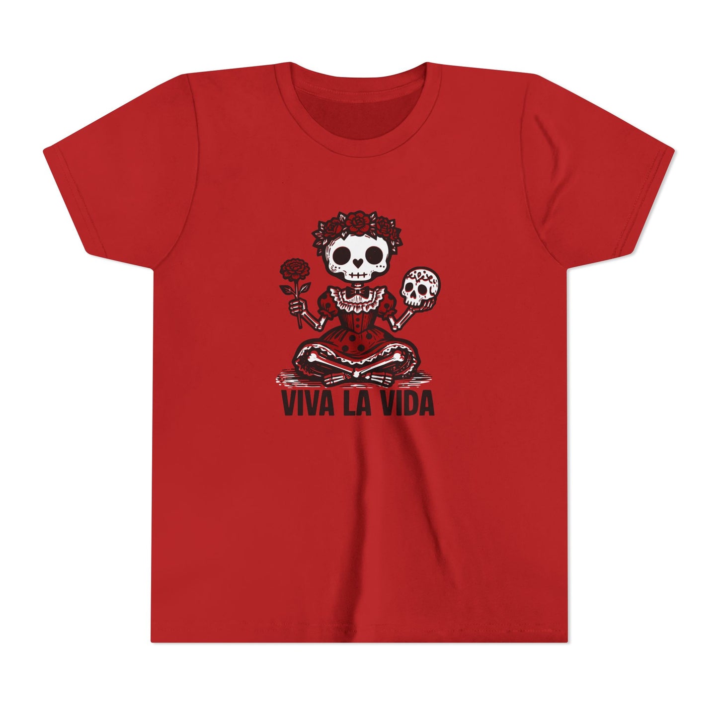 'Viva La Vida' Youth Tee - Day of the Dead Skull Girl Graphic