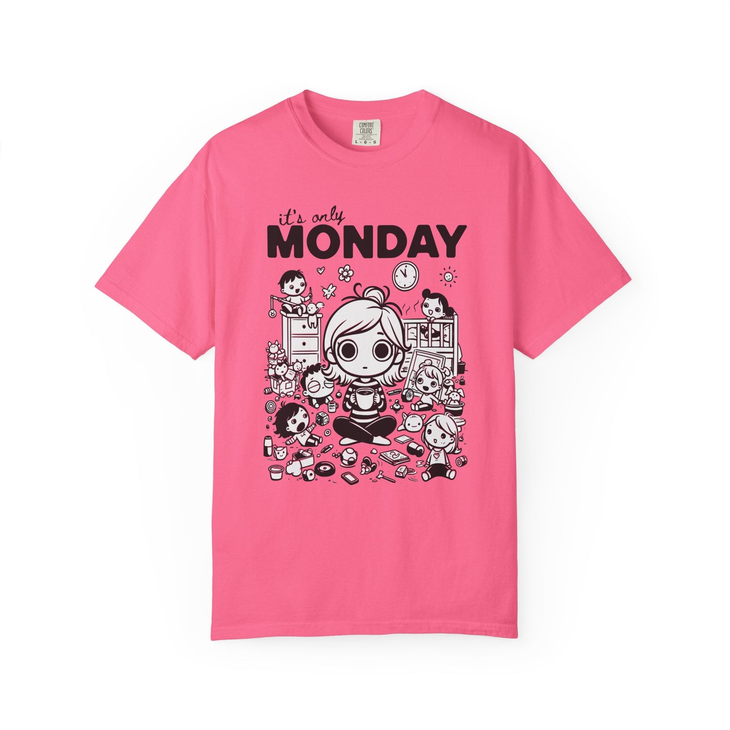 It's Only Monday T-Shirt — Cute Kawaii Desk Chaos Tee