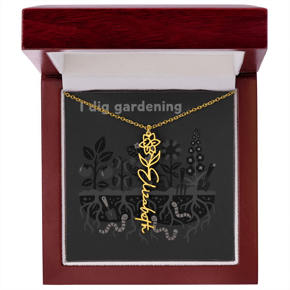 Birth Flower Name Necklace: For the special flower in your life! | 18K gold finish