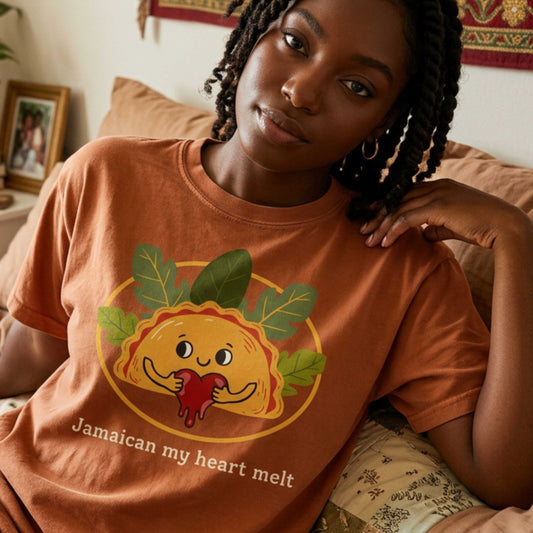 "Jamaican My Heart Melt" T-Shirt — Cute Patty Character Tee