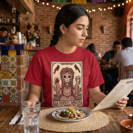 "La Muerte Amada" T-Shirt — Day of the Dead Skull Art Tee