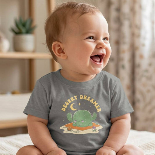 “Desert Dreamer” Infant Tee — Cute Sleeping Cactus Baby Shirt