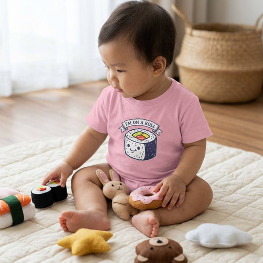 "I'm On A Roll" Infant Tee — Cute Sushi Baby Shirt
