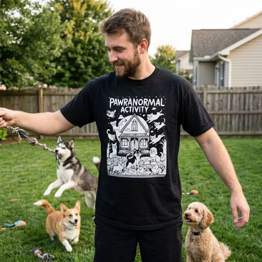 "Pawranormal Activity" Dog T-Shirt - Haunted House Fun Graphic Tee