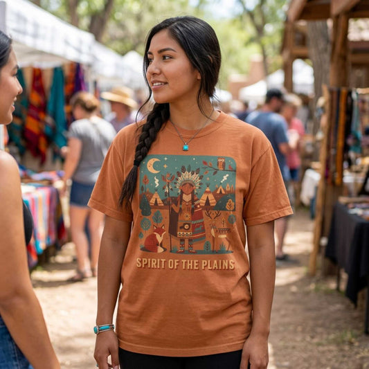 'Spirit of the Plains' T-Shirt — Native-Inspired Spiritual Graphic Tee