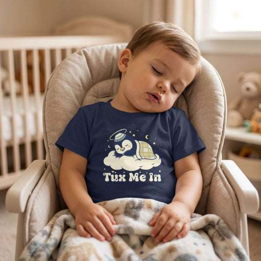 'Tux Me In' Toddler Tee — Sleepy Penguin Short Sleeve Kids Shirt