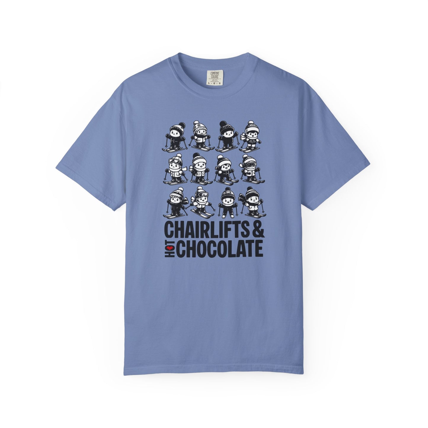 Chairlifts & Hot Chocolate T-Shirt — Cute Ski Lovers Winter Tee