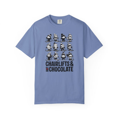Chairlifts & Hot Chocolate T-Shirt — Cute Ski Lovers Winter Tee
