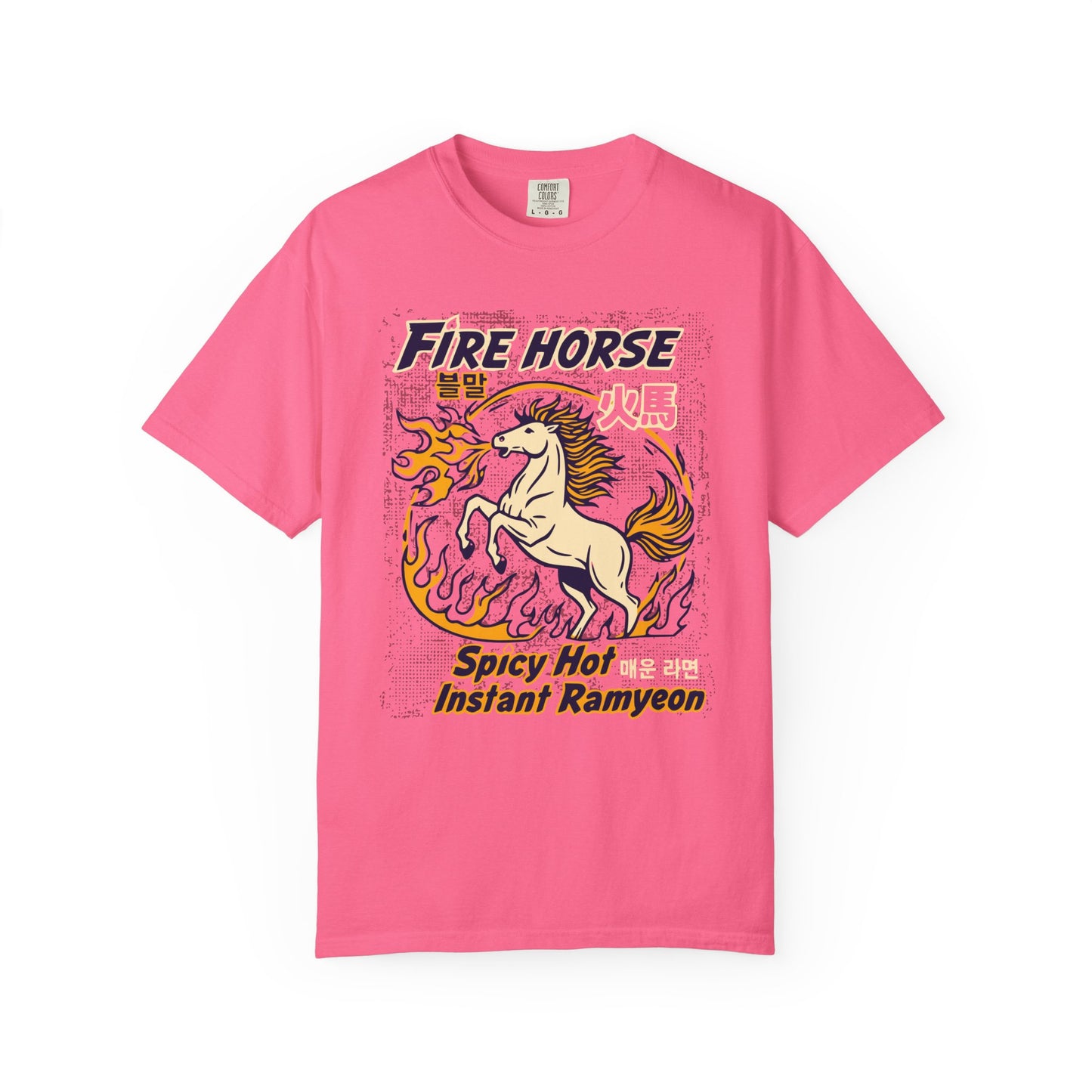 'Fire Horse' Spicy Hot Instant Ramyeon T-Shirt — Retro Lunar New Year Graphic Tee