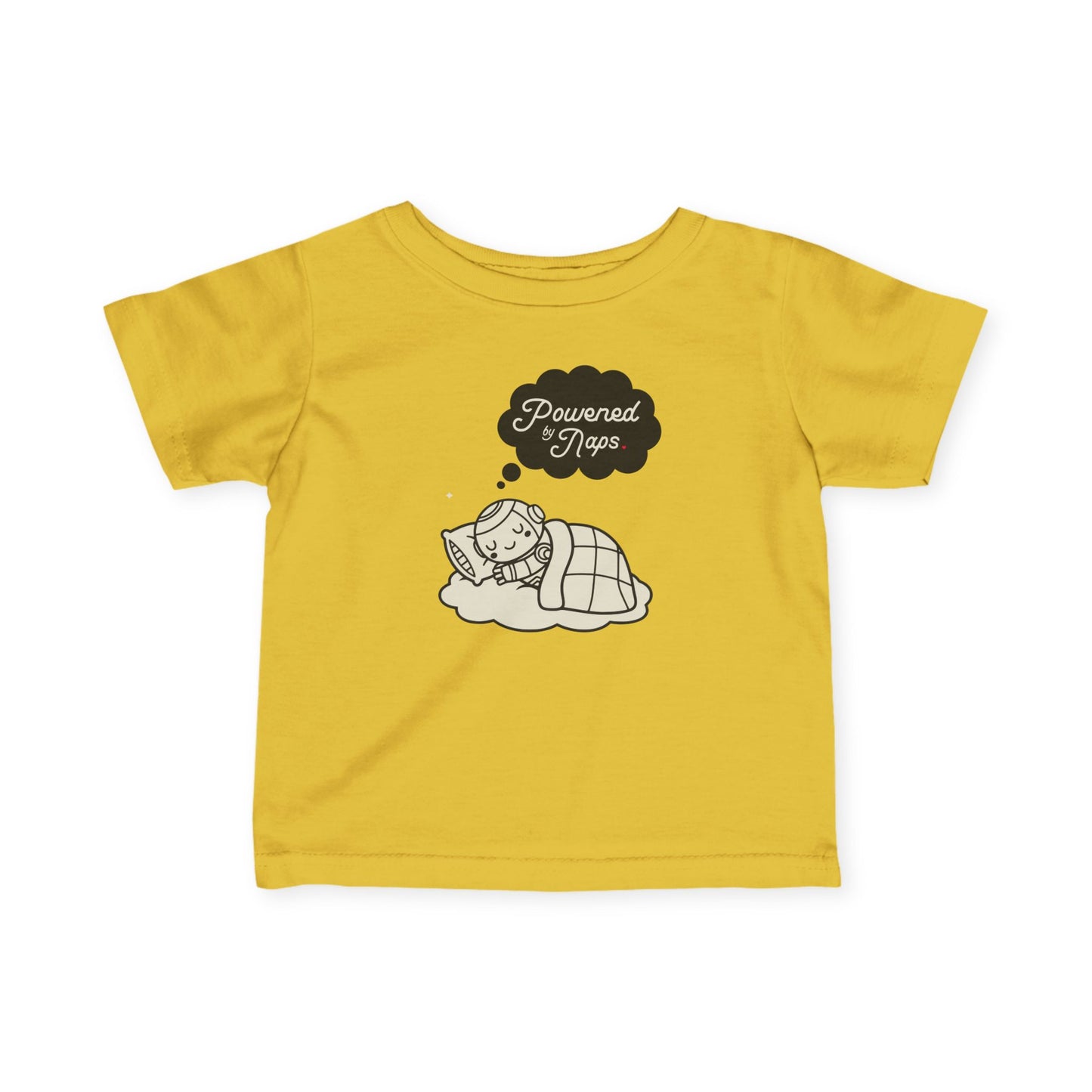 "Powered by Naps" Infant Tee — Cute Sleeping Recharging Baby Robot Android Graphic