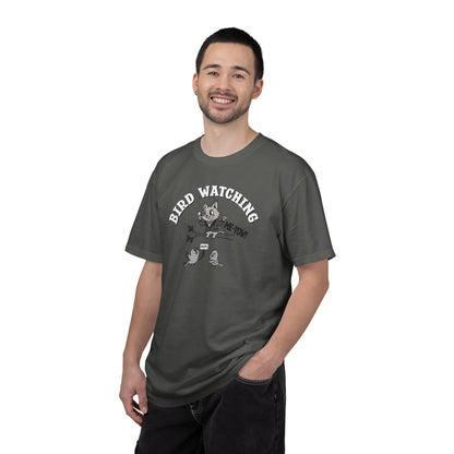 'Bird Watching' T-Shirt — Vintage Cartoon Cat Calling Graphic Tee