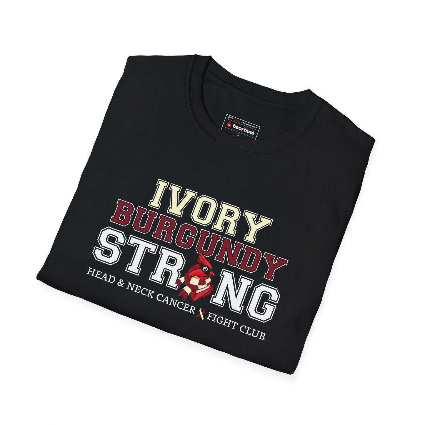 Ivory Burgundy Strong T-Shirt — Head & Neck Cancer Fight Club Awareness Tee