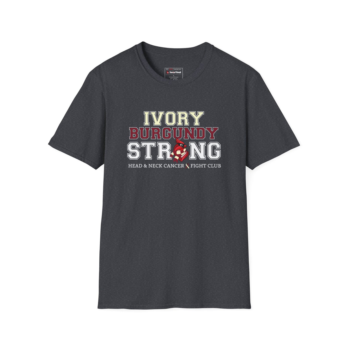 Ivory Burgundy Strong T-Shirt — Head & Neck Cancer Fight Club Awareness Tee