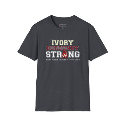 Ivory Burgundy Strong T-Shirt — Head & Neck Cancer Fight Club Awareness Tee
