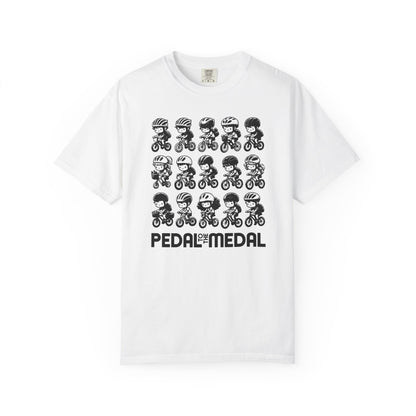 Pedal for the Medal Graphic Tee — Cute Cycling Crew Illustration T-Shirt