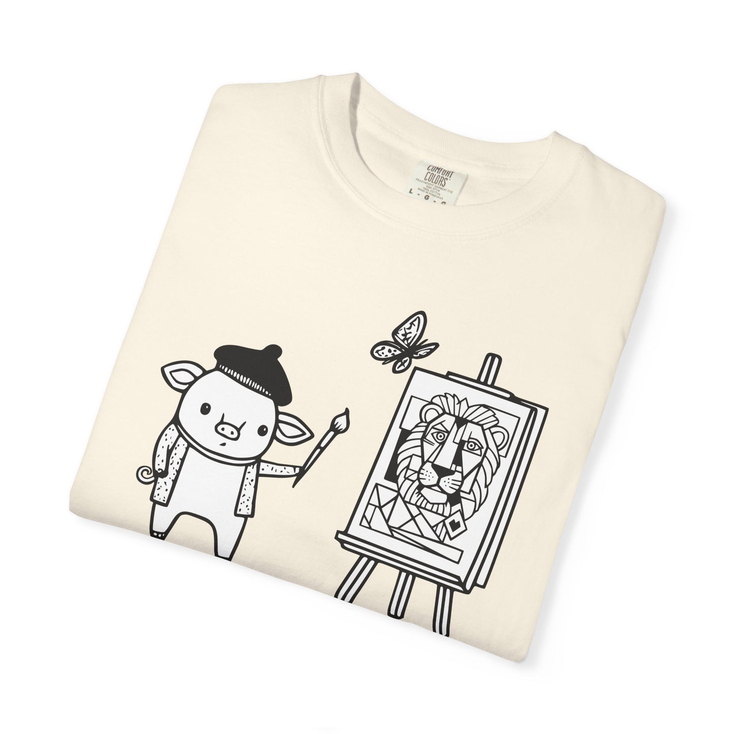 "Pigcasso" Pigment T-Shirt — Cute Pig Artist Illustration Painter Tee