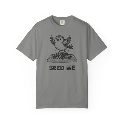 "Seed Me" Bird Watching T-Shirt - Funny Birder Gift - Bird Lover Humor