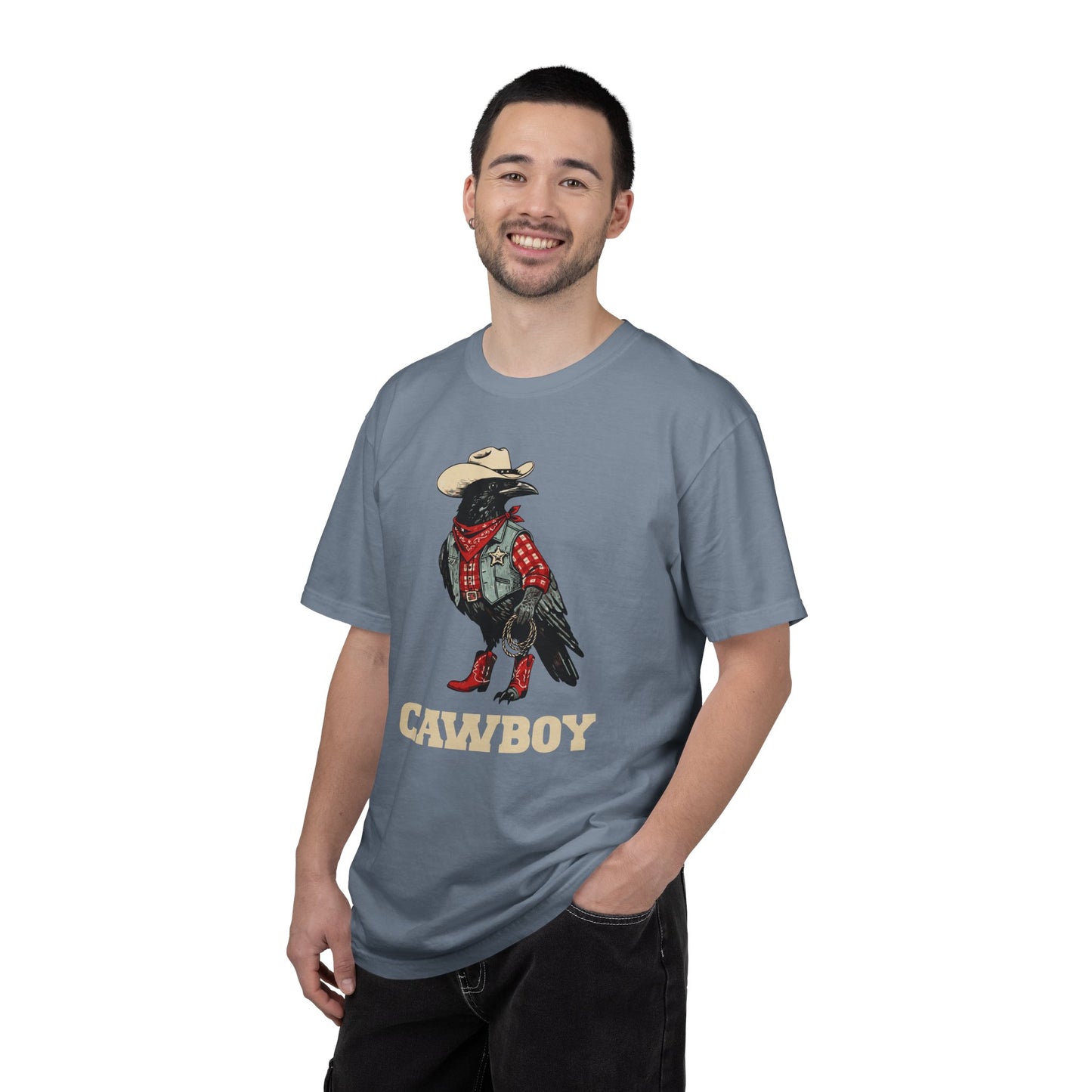 "Cawboy" Couples Tee — Western Crow Cowboy Graphic T-Shirt