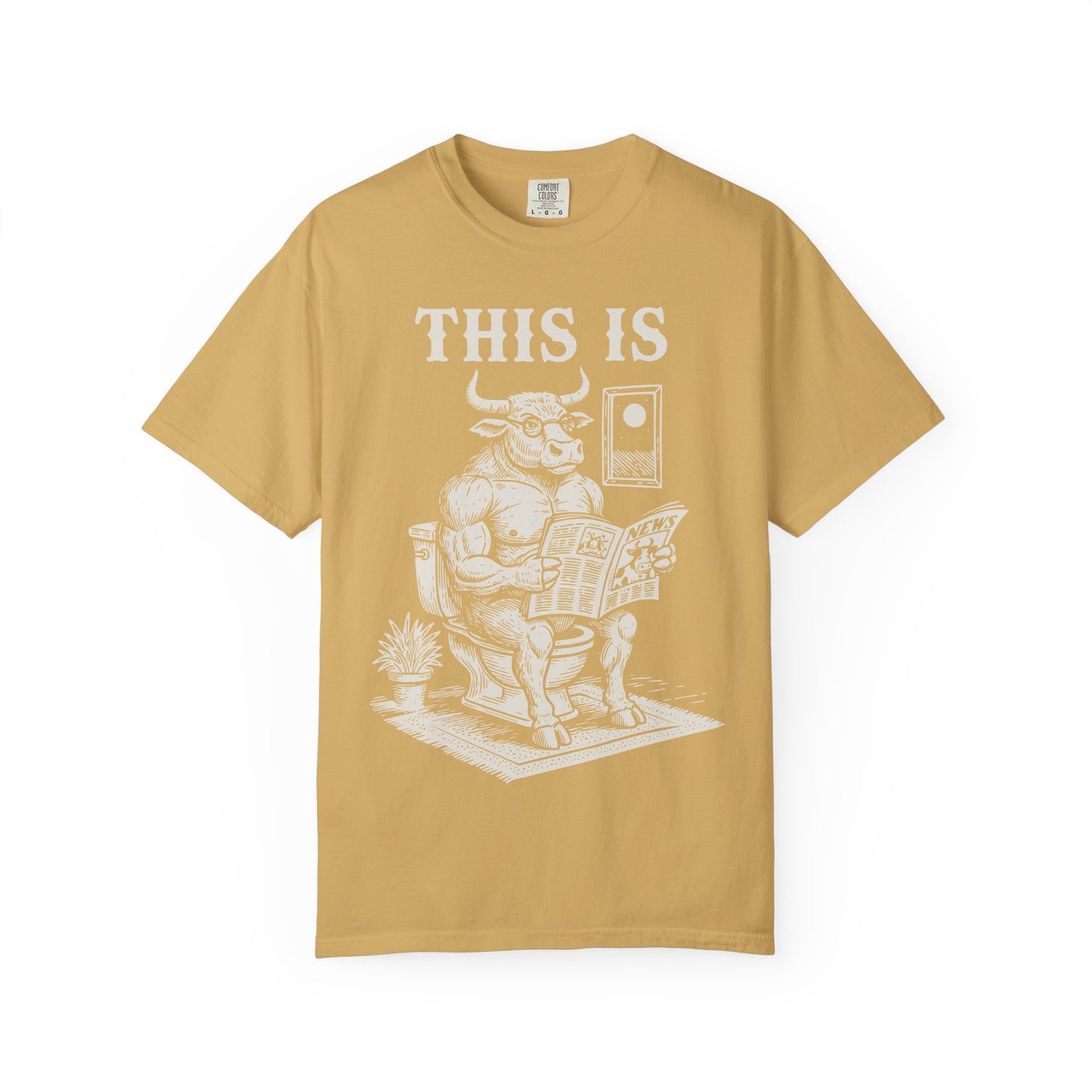 "This Is" T-Shirt — Bull Reading Newspaper on Toilet Graphic Tee
