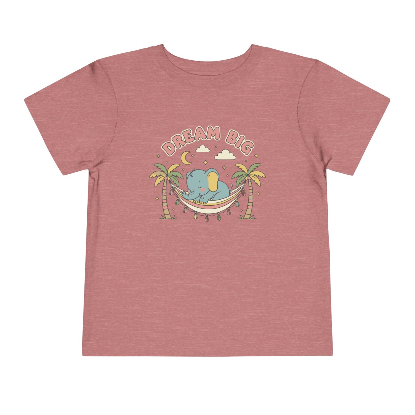 "Dream Big" Toddler Tee — Elephant Hammock Sleeping Graphic
