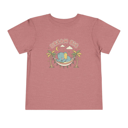 "Dream Big" Toddler Tee — Elephant Hammock Sleeping Graphic
