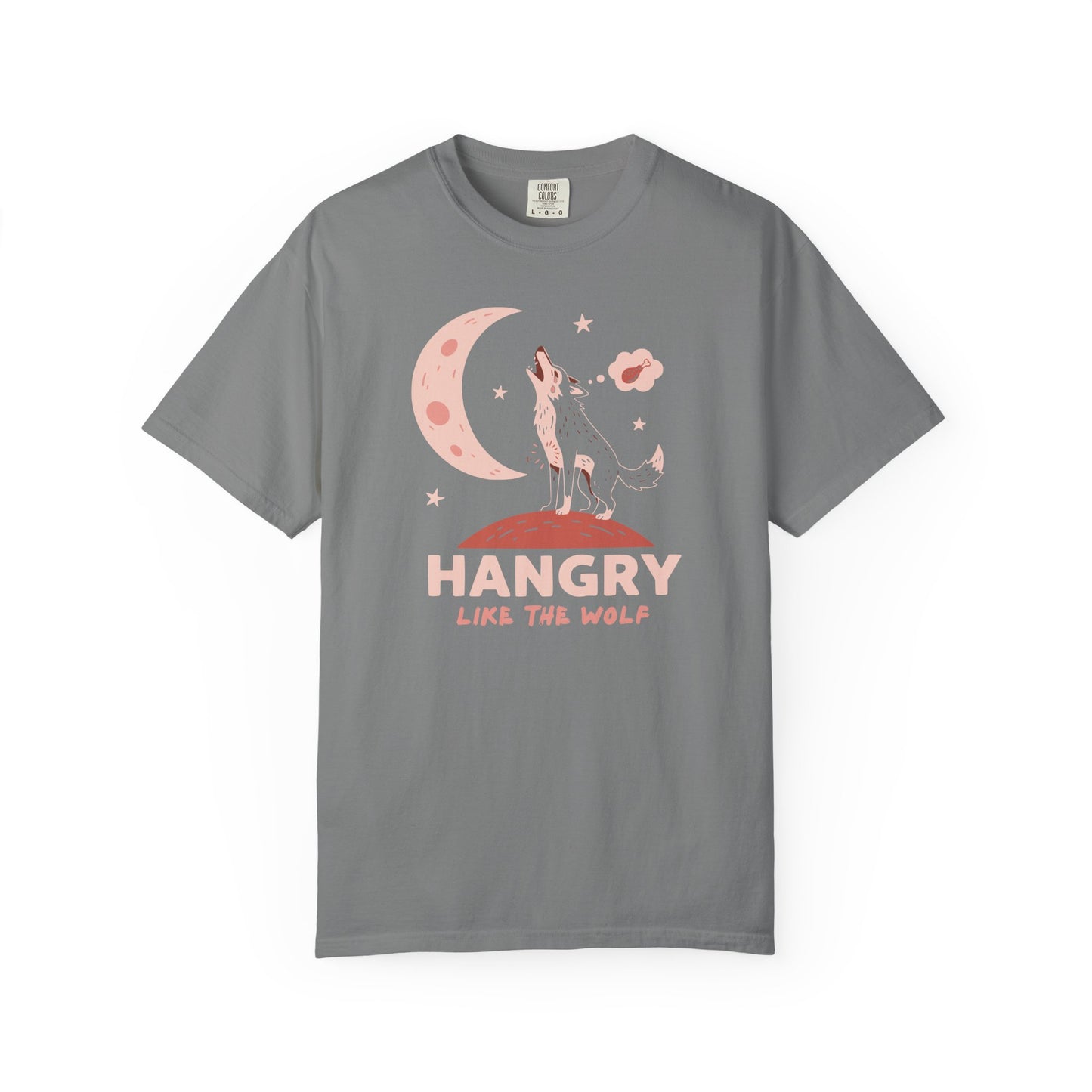 Hangry Like the Wolf T-Shirt — Cute Howling Wolf Graphic Tee