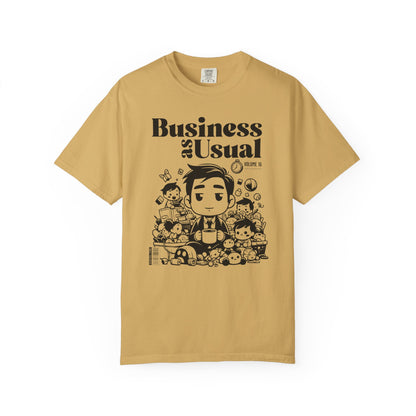 "Business as Usual" T-Shirt — Cute Chibi Office Worker Graphic Tee