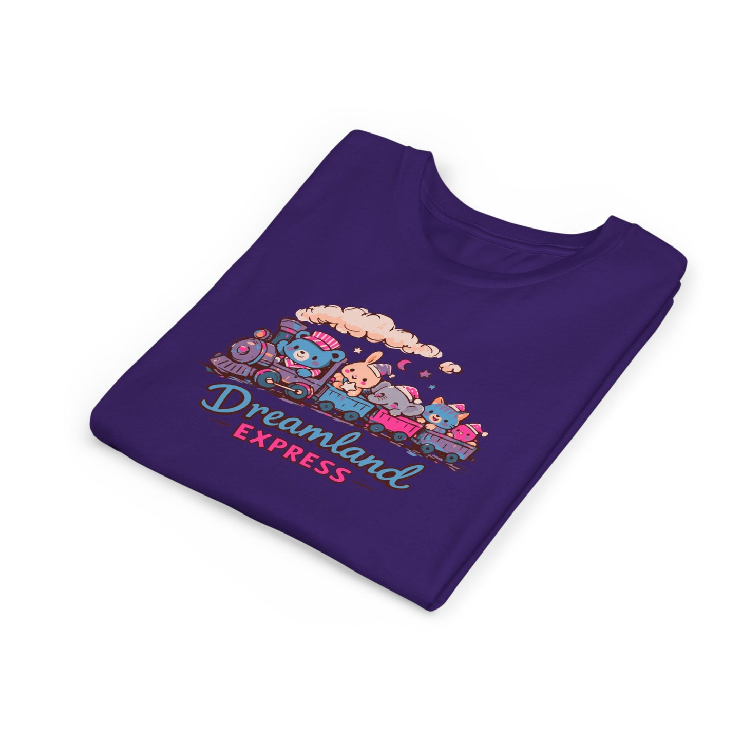 "Dreamland Express" Youth Tee — Cute Train & Animal Crew Kids Shirt