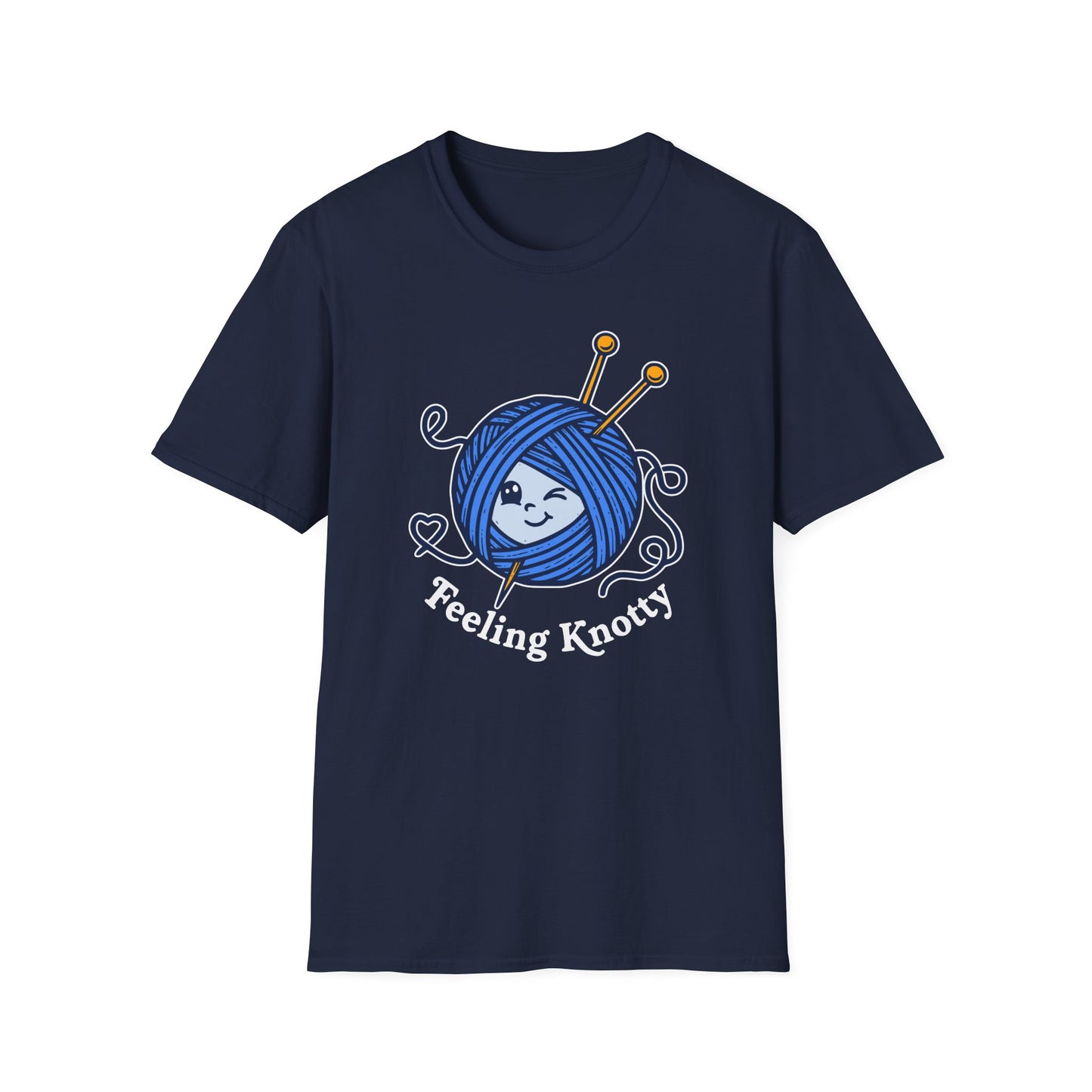 Feeling Knotty T-Shirt — Cute Knitting Yarn Ball Tee for Crafters