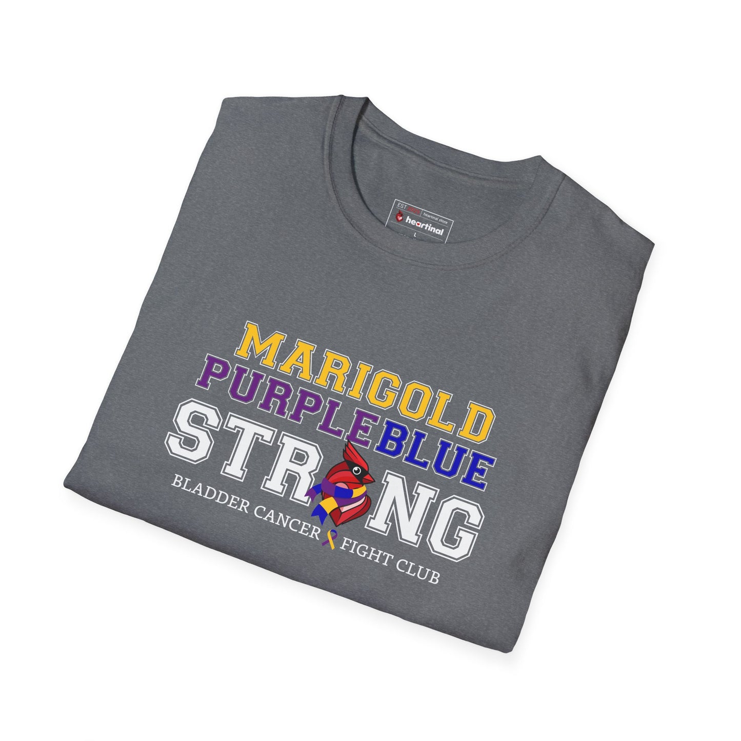 Marigold Purple Blue Strong T-Shirt — Bladder Cancer Awareness Fundraiser Tee