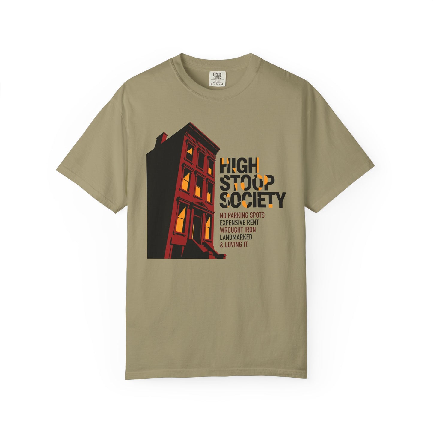 "High Stoop Society" T-Shirt — Vintage Brooklyn New York Brownstone Graphic Tee