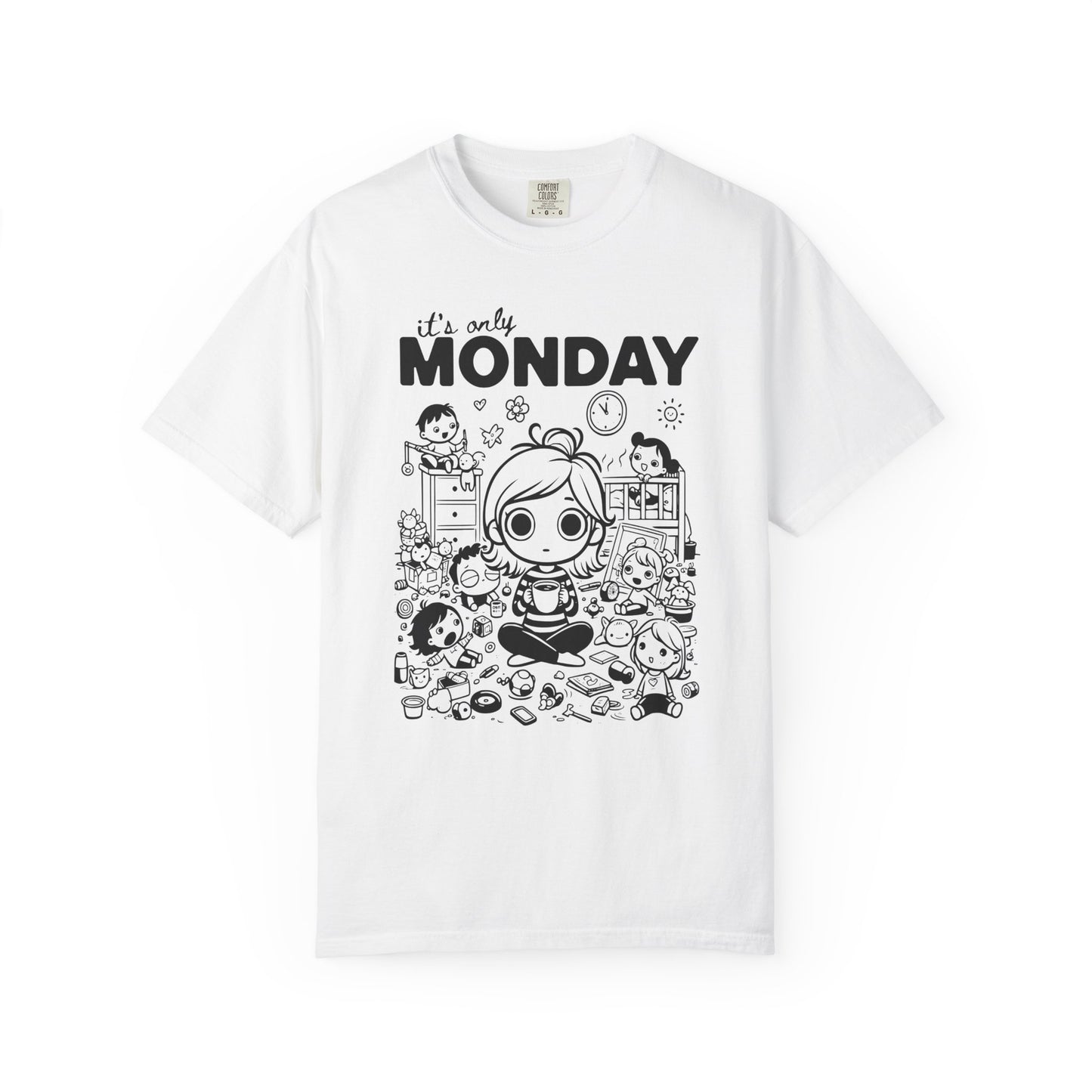 It's Only Monday T-Shirt — Cute Kawaii Desk Chaos Tee