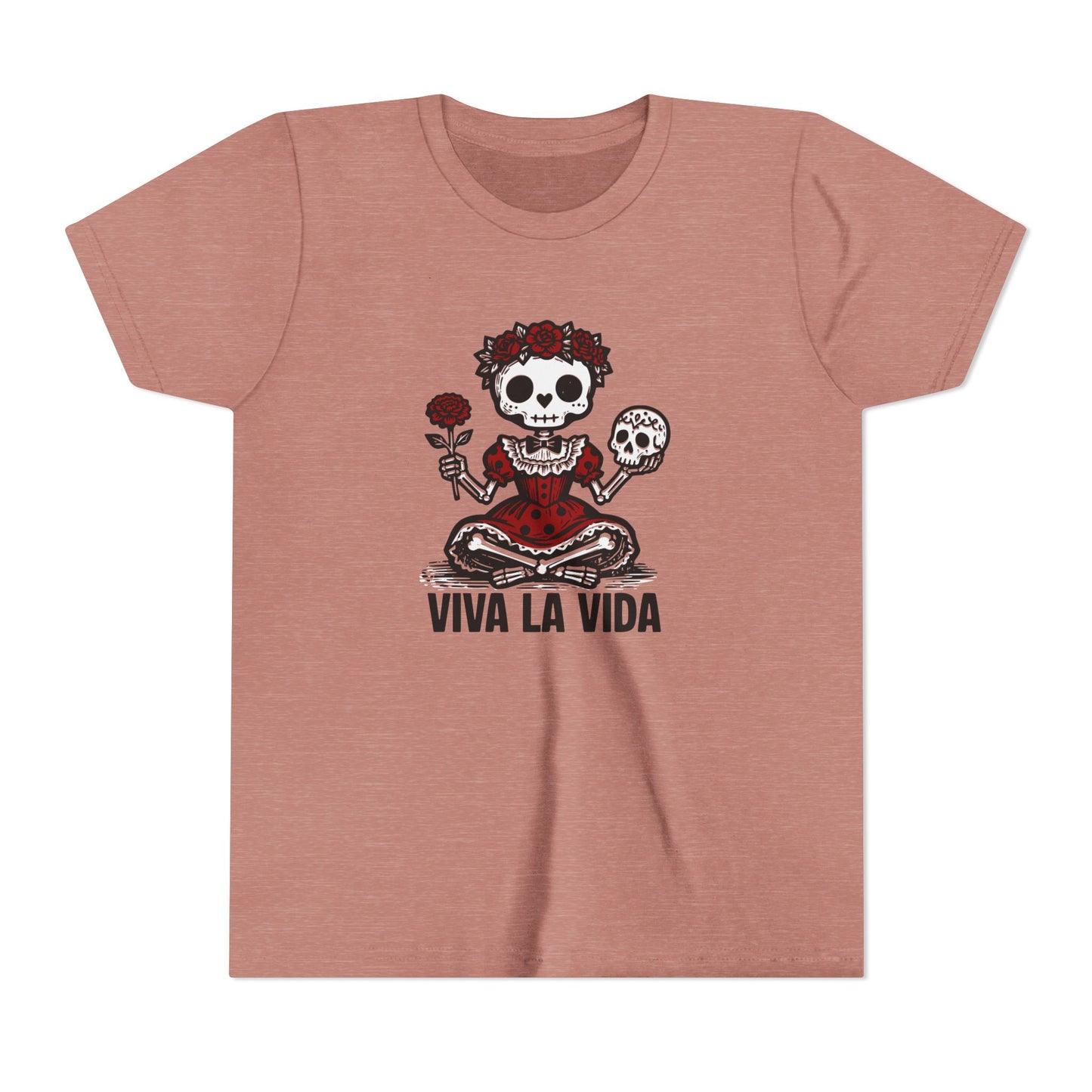 'Viva La Vida' Youth Tee - Day of the Dead Skull Girl Graphic