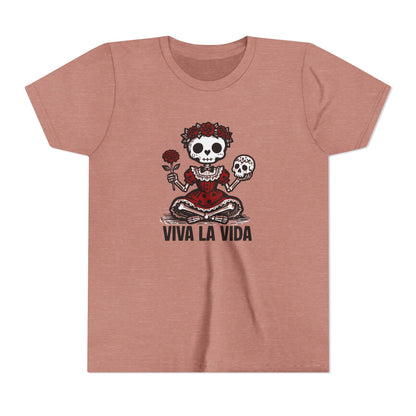 'Viva La Vida' Youth Tee - Day of the Dead Skull Girl Graphic