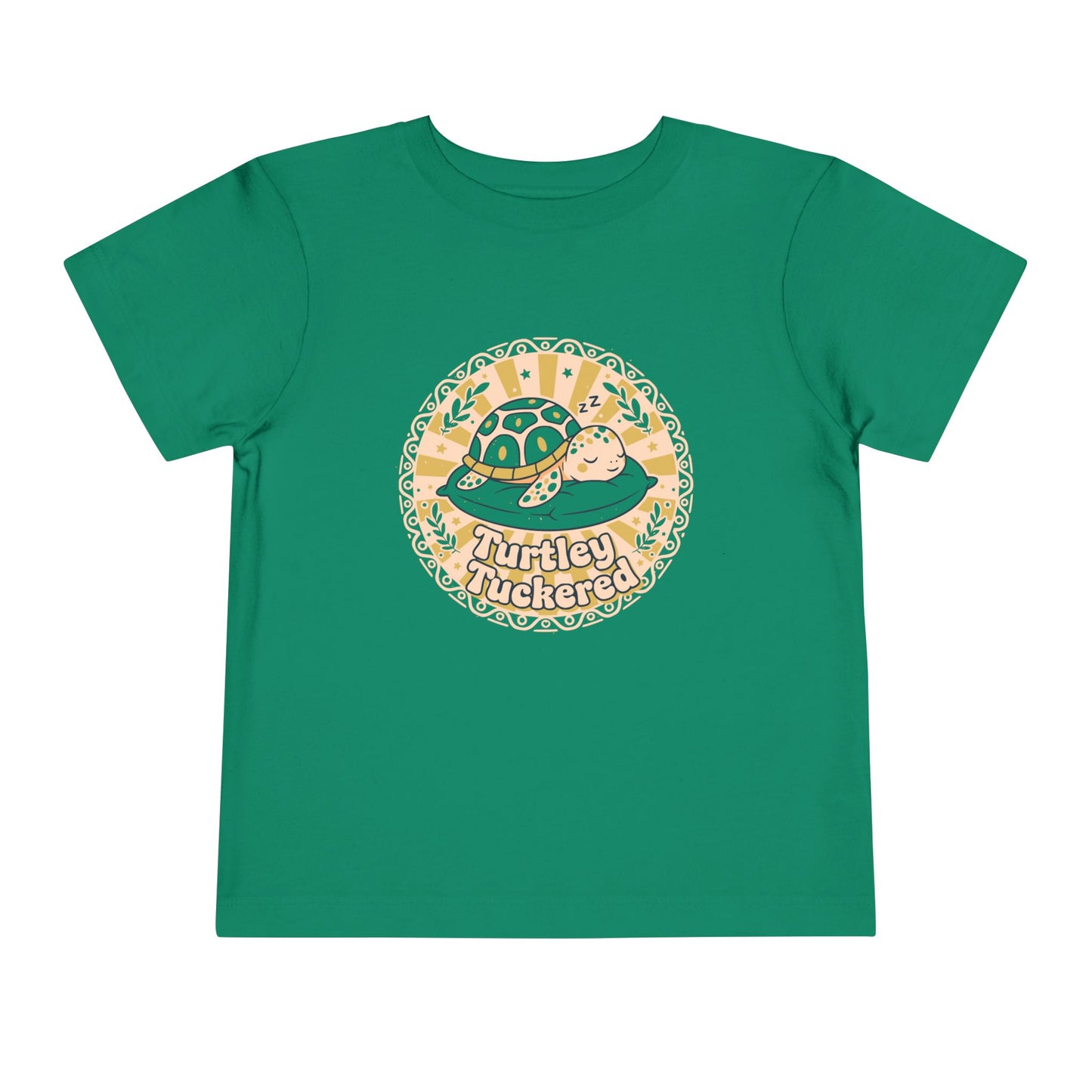 "Turtley Tuckered" Toddler Tee —  Cute Nap-Time Turtle Graphic Shirt
