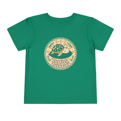 "Turtley Tuckered" Toddler Tee —  Cute Nap-Time Turtle Graphic Shirt