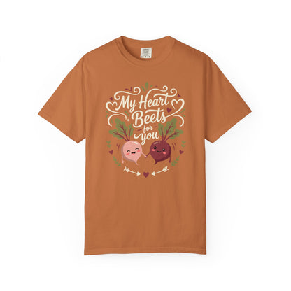 “My Heart Beets for You” T-Shirt — Cute Veggie Valentine Beet Couple Graphic Tee