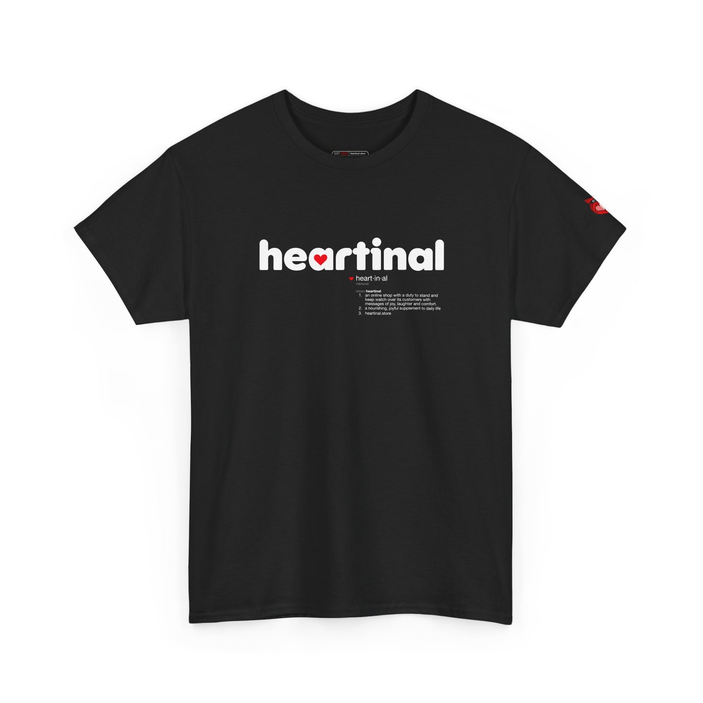 heartinal® "Heart on Your Sleeve" T-Shirt — Wordmark Logo Front with "Nutrition Facts" Back Tee