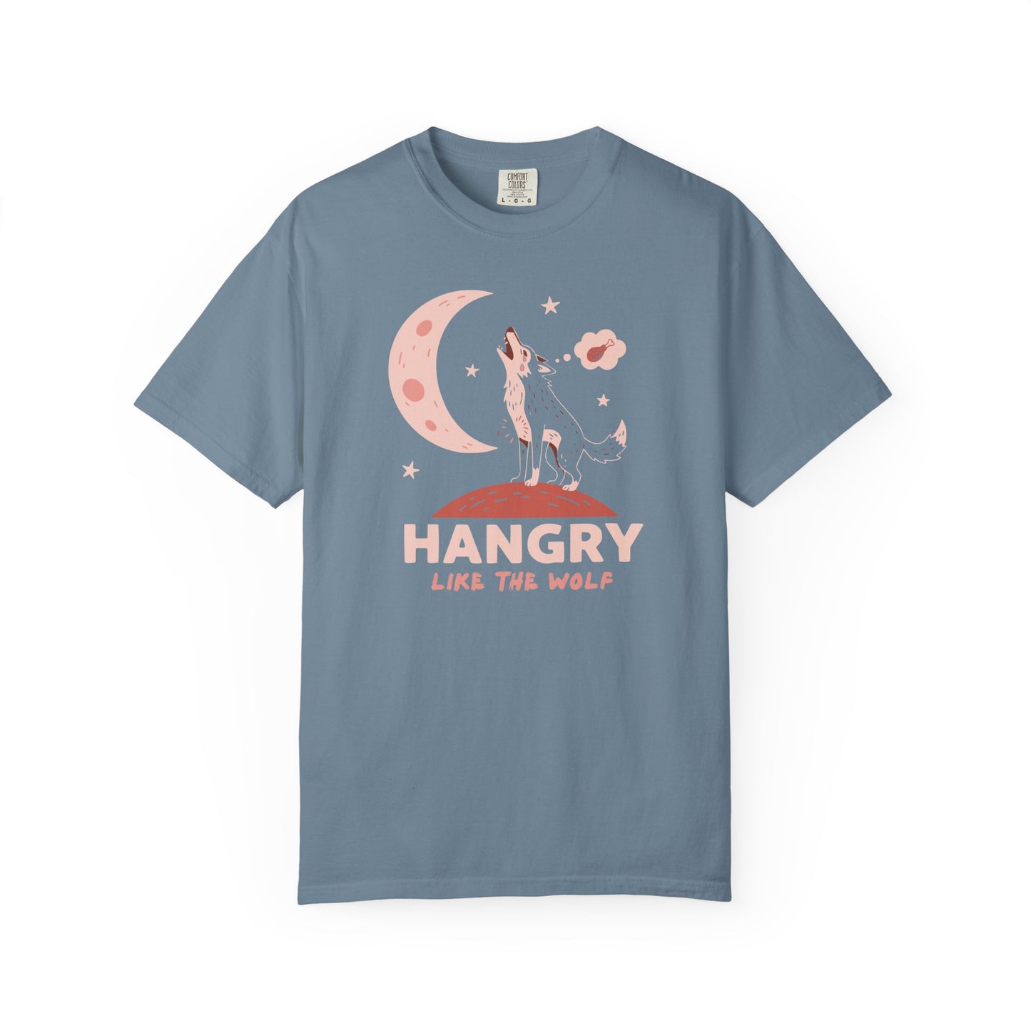 Hangry Like the Wolf T-Shirt — Cute Howling Wolf Graphic Tee