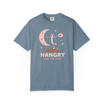 Hangry Like the Wolf T-Shirt — Cute Howling Wolf Graphic Tee