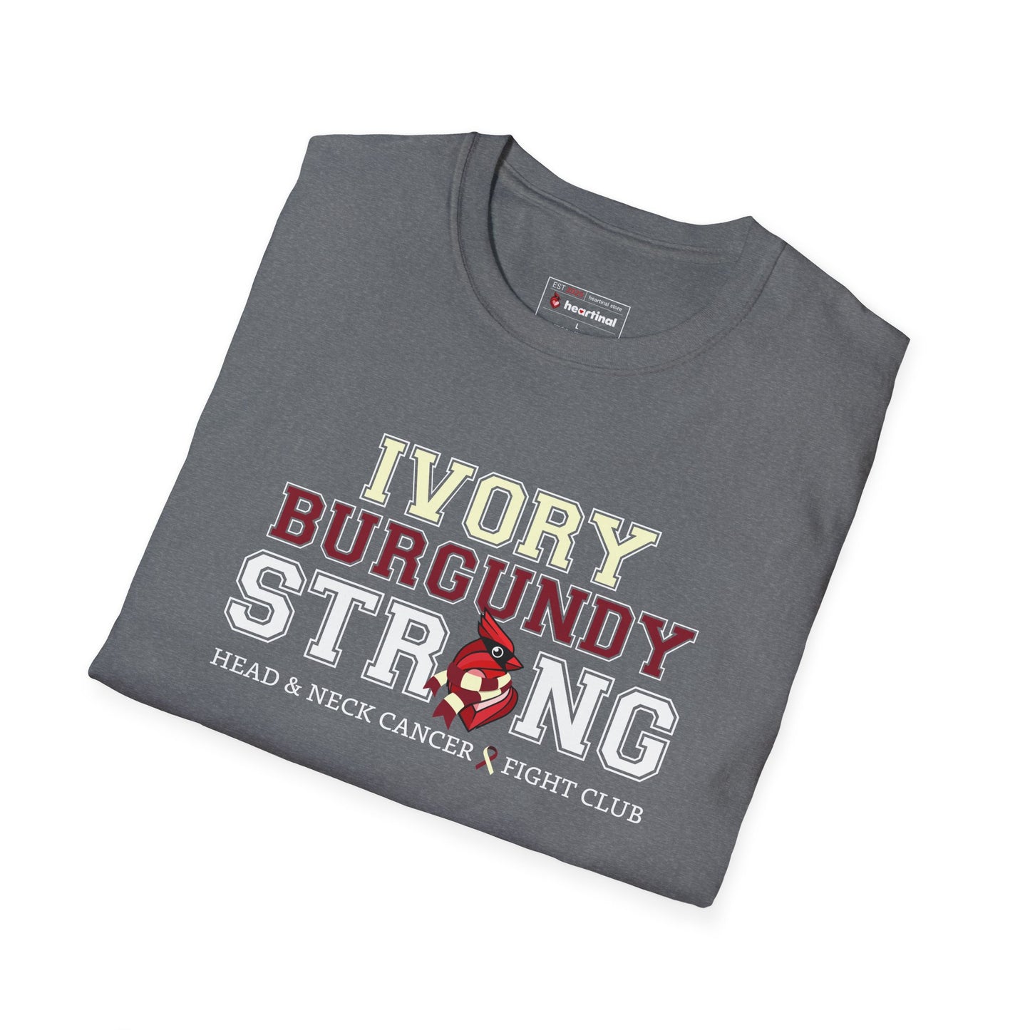 Ivory Burgundy Strong T-Shirt — Head & Neck Cancer Fight Club Awareness Tee