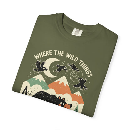 "Where the Wild Things Poop Freely" T-Shirt - Nature Wildlife Outdoors Bird Bear Graphic Tee
