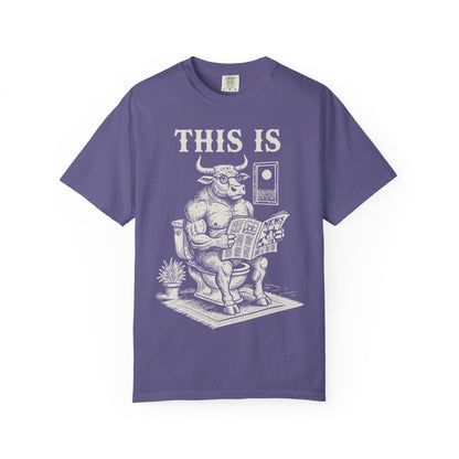 "This Is" T-Shirt — Bull Reading Newspaper on Toilet Graphic Tee