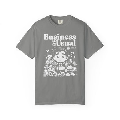 "Business as Usual" T-Shirt — Cute Chibi Office Worker Graphic Tee
