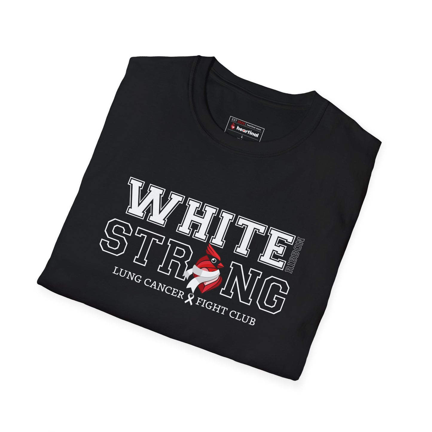 White Ribbon Strong T-Shirt — Lung Cancer Fight Club Awareness Tee
